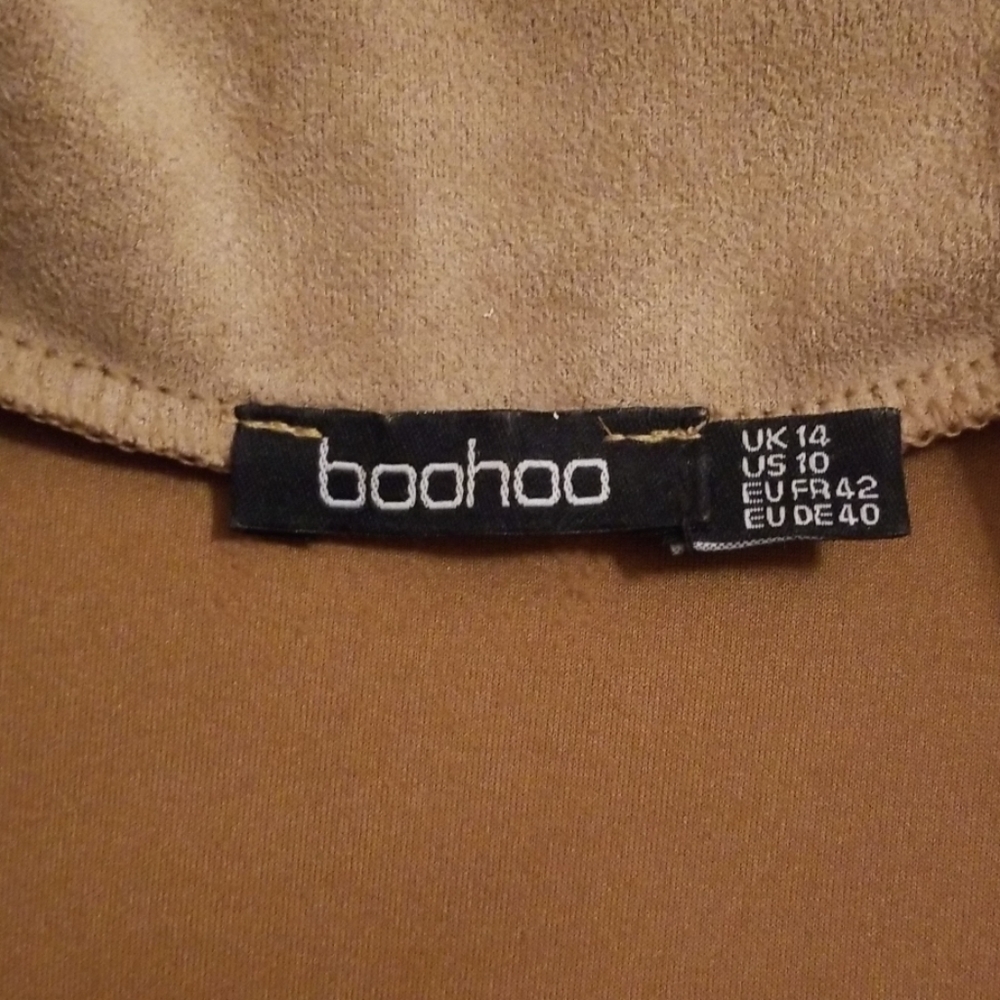 Suede Cropped Office Blazer - Picture 2 of 6